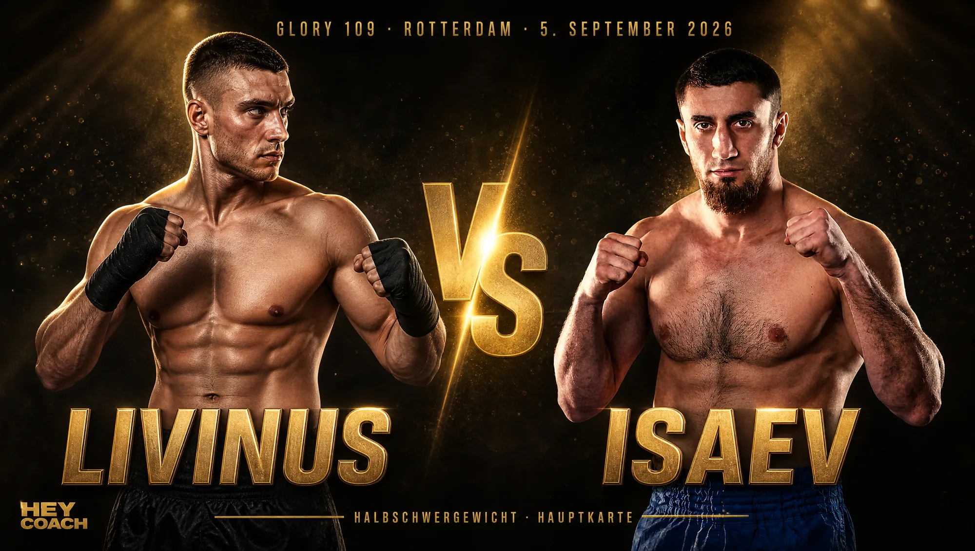 GLORY 109 Halbschwergewicht: Jimmy Livinus gegen Beybulat Isaev, Fight-Poster