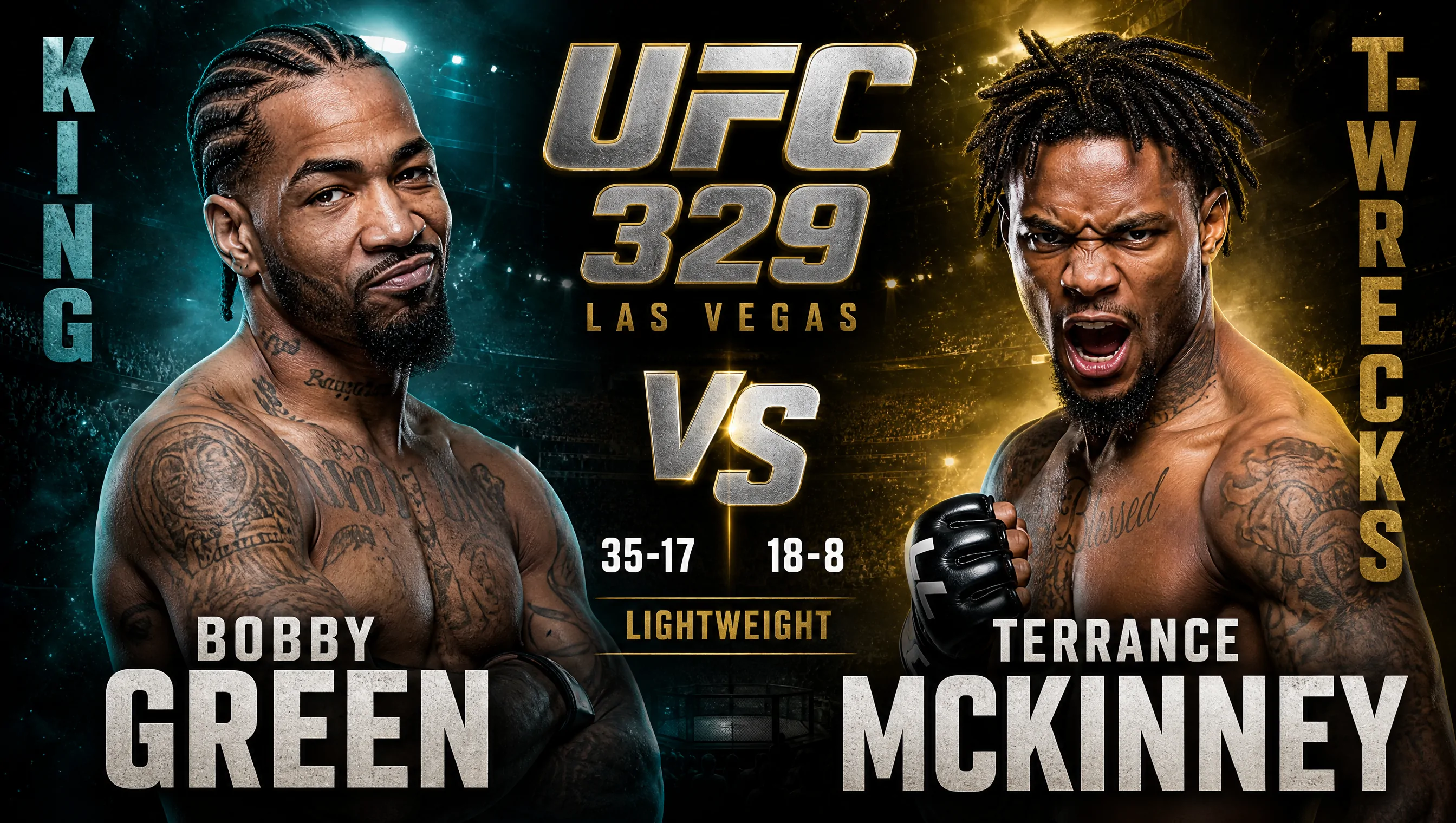 Matchup Bobby Green gegen Terrance McKinney im Leichtgewicht (stilisierte Darstellung)