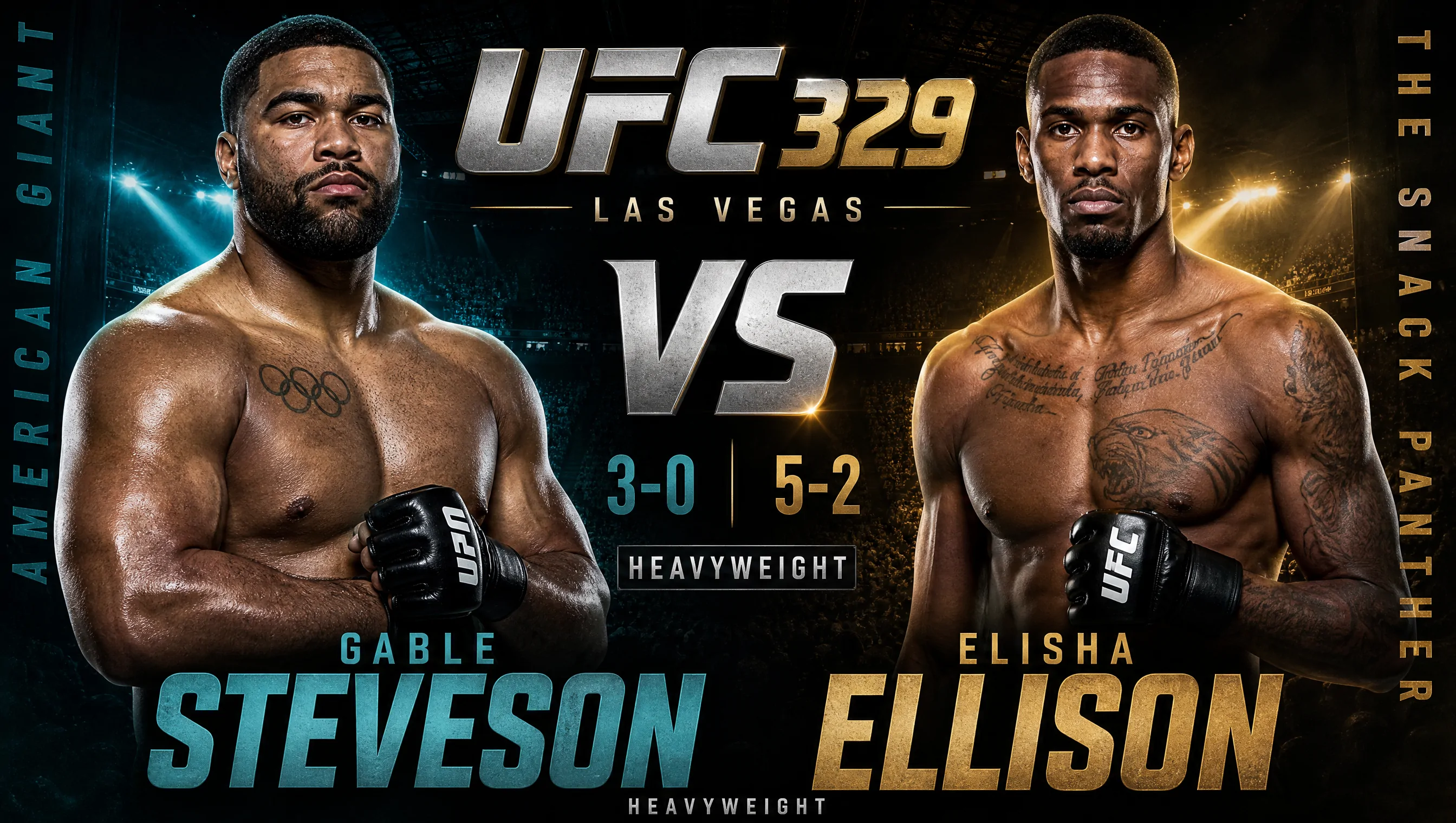 Matchup Gable Steveson gegen Elisha Ellison im Schwergewicht (stilisierte Darstellung)